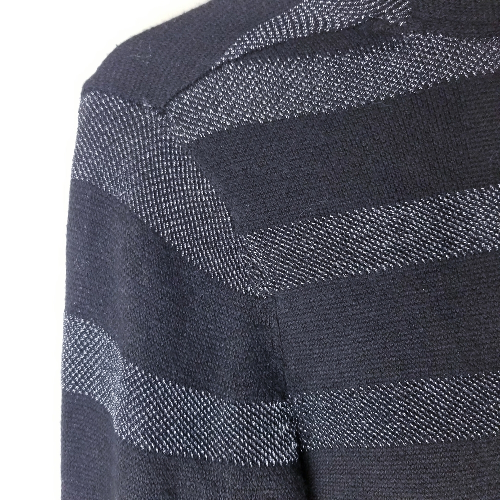 White House Black Market Cardigan Women Size XS Shimmer Stripe Open Front - Picture 9 of 11